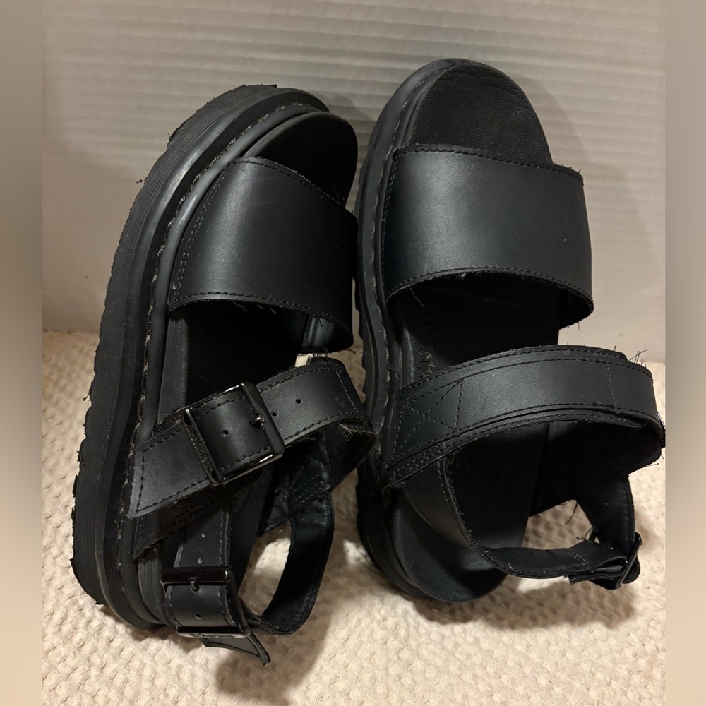 Dr Martens Voss Sandals Womens Black Leather Strap Size 6 - Picture 4 of 12